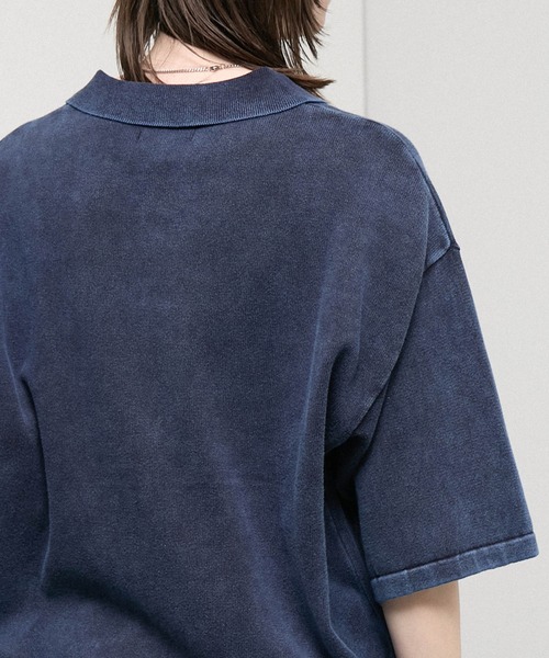 Alfred Alex（アルフレッドアレックス）の「【Alfred Alex】Faded Short Knit Polo / ヴィンテージライク ショート ニットポロシャツ（ポロシャツ・メンズ・グレー/ブラック/ワイン/ダークネイビー・M/L）」の12枚目の写真