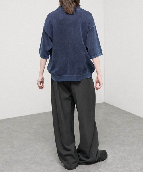 Alfred Alex（アルフレッドアレックス）の「【Alfred Alex】Faded Short Knit Polo / ヴィンテージライク ショート ニットポロシャツ（ポロシャツ・メンズ・グレー/ブラック/ワイン/ダークネイビー・M/L）」の17枚目の写真