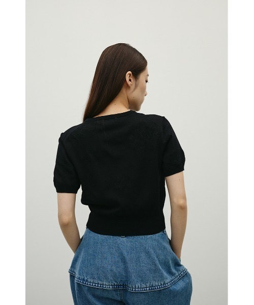 STYLEMIXER(スタイルミキサー)の「フラワージャガードニット(ニット/セーター・レディース・オレンジ系その他/ブラック/ホワイト・FREE)」の4枚目の写真