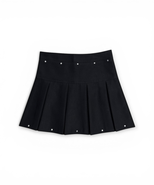 BORN SLIPPY(ボーンスリッピー)の「Crystal Stud Pleated Mini Skirt (Black)(スカート・レディース・その他・SMALL/MEDIUM/LARGE)」の2枚目の写真