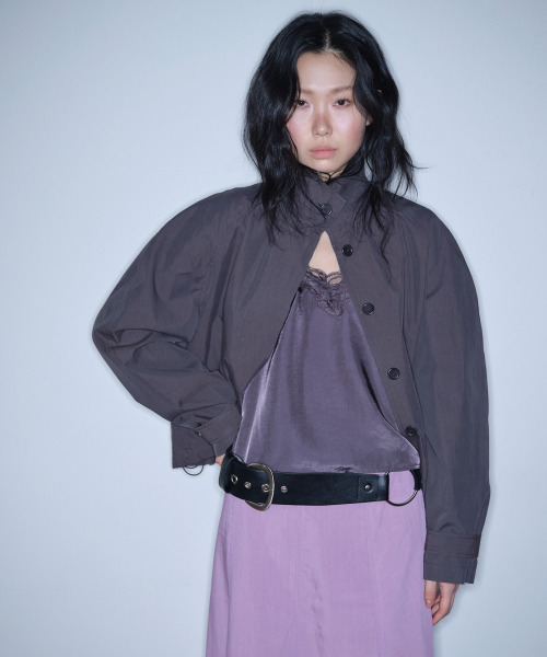 HOMEBODY THINGS(ホームバディ ティングズ)の「Stand Collar Jacket (CHARCOAL)(ブルゾン・レディース・その他・FREE)」の4枚目の写真