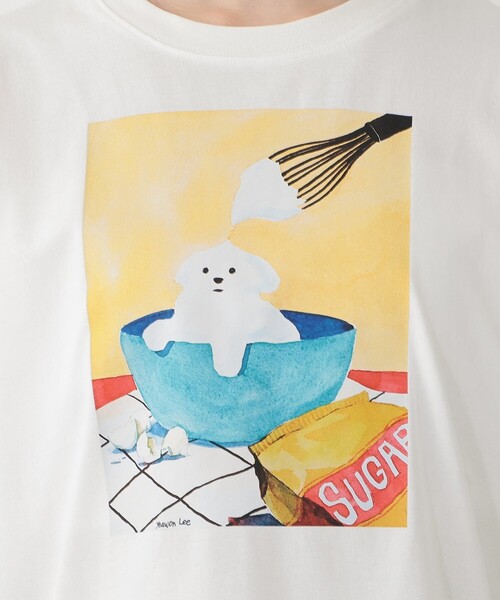 Afternoon Tea（アフタヌーンティー）の「Tシャツ/ホイップクリーム/YEYE（Tシャツ/カットソー・レディース・オフホワイト/ライトブルー・MEDIUM）」の6枚目の写真
