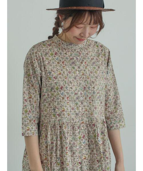 TSUHARU by Samansa Mos2（ツハルバイサマンサモスモス）の「【LIBERTY FABRICS】Botanical Language柄ワンピース（ワンピース・レディース・キナリ/ブルー・F）」の3枚目の写真