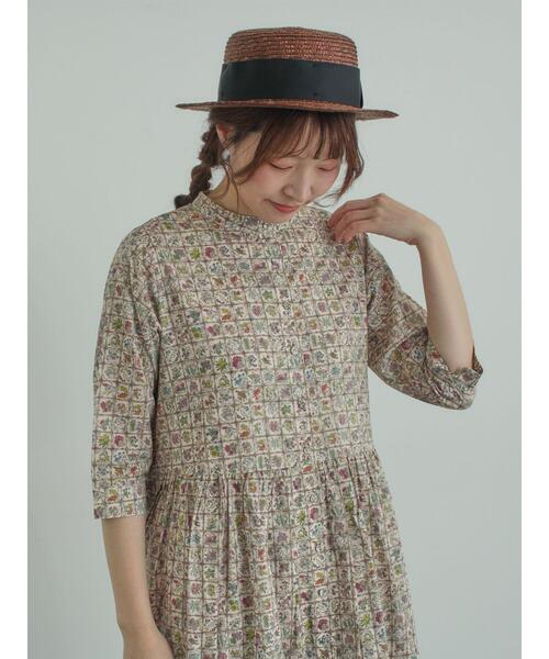 TSUHARU by Samansa Mos2（ツハルバイサマンサモスモス）の「【LIBERTY FABRICS】Botanical Language柄ワンピース（ワンピース・レディース・キナリ/ブルー・F）」の4枚目の写真