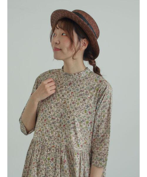 TSUHARU by Samansa Mos2（ツハルバイサマンサモスモス）の「【LIBERTY FABRICS】Botanical Language柄ワンピース（ワンピース・レディース・キナリ/ブルー・F）」の5枚目の写真
