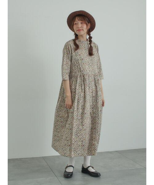 TSUHARU by Samansa Mos2（ツハルバイサマンサモスモス）の「【LIBERTY FABRICS】Botanical Language柄ワンピース（ワンピース・レディース・キナリ/ブルー・F）」の6枚目の写真