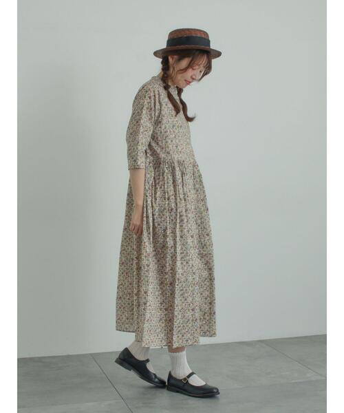 TSUHARU by Samansa Mos2（ツハルバイサマンサモスモス）の「【LIBERTY FABRICS】Botanical Language柄ワンピース（ワンピース・レディース・キナリ/ブルー・F）」の8枚目の写真