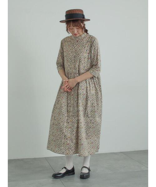 TSUHARU by Samansa Mos2（ツハルバイサマンサモスモス）の「【LIBERTY FABRICS】Botanical Language柄ワンピース（ワンピース・レディース・キナリ/ブルー・F）」の10枚目の写真
