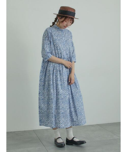 TSUHARU by Samansa Mos2（ツハルバイサマンサモスモス）の「【LIBERTY FABRICS】Botanical Language柄ワンピース（ワンピース・レディース・キナリ/ブルー・F）」の19枚目の写真
