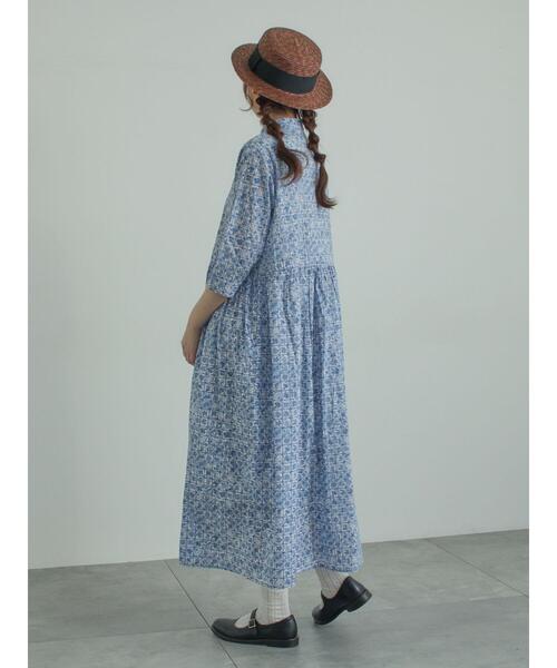 TSUHARU by Samansa Mos2（ツハルバイサマンサモスモス）の「【LIBERTY FABRICS】Botanical Language柄ワンピース（ワンピース・レディース・キナリ/ブルー・F）」の20枚目の写真