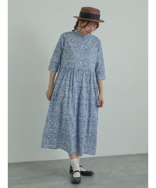 TSUHARU by Samansa Mos2（ツハルバイサマンサモスモス）の「【LIBERTY FABRICS】Botanical Language柄ワンピース（ワンピース・レディース・キナリ/ブルー・F）」の22枚目の写真
