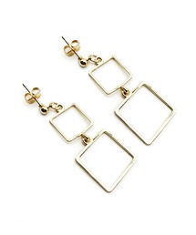 CARROLL キャロル ダブルシアスクエアドロップデザインピアス