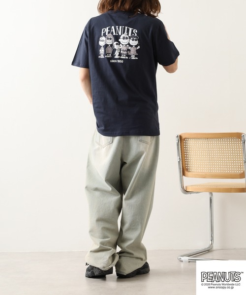 PEANUTS(ピーナッツ)の「PEANUTSプリントTシャツ 半袖(Tシャツ/カットソー・レディース・オフホワイト/グレイッシュベージュ/オートミール/ネイビー/ライトカーキ/ブラック・L/M/LL)」の14枚目の写真