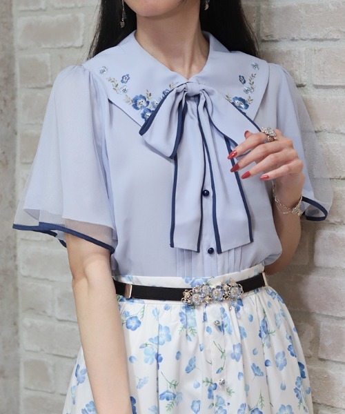 ネモフィラ ブラウス 2点セット ネモフィラ刺繍ブラウス（シャツ/ブラウス）｜axes femme（アクシーズ
