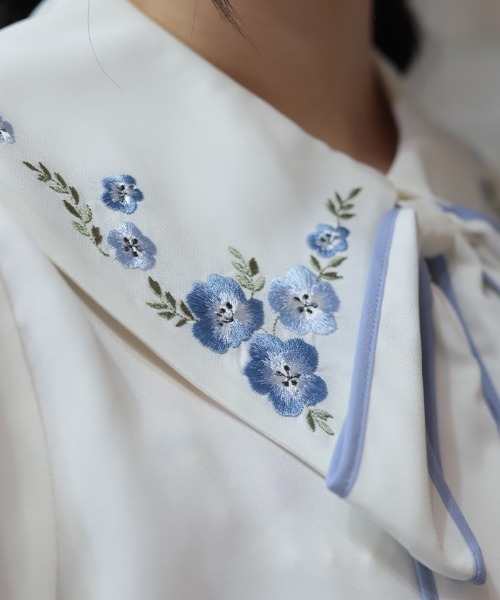 agnès b. FEMME　フラワー刺繍ブラウス フラワー刺繍ブラウス【セットアップ有り】 | AND ON JIONE STORE