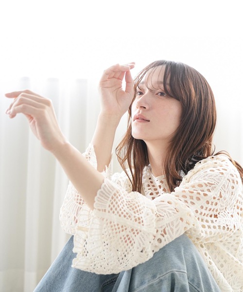 mili an deni(ミリアンデニ)の「かぎ針リーフプルオーバー(その他トップス・レディース・ブラウン/ミント/オフホワイト・M)」の17枚目の写真