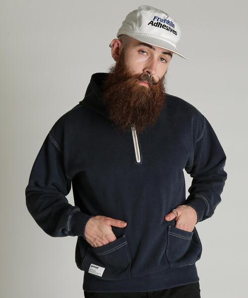 Schott HALF ZIP HOODED SWEAT — худи с полу-молнией Schott