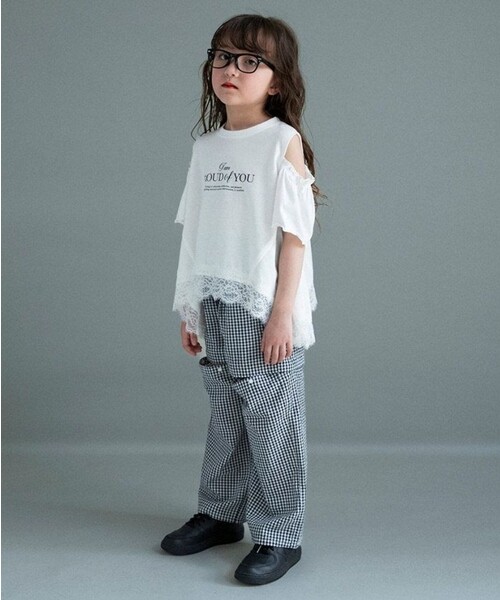 BRANSHES(ブランシェス)の「【WEB限定】ハンカチーフヘム裾肩あきTシャツ(Tシャツ/カットソー・キッズ・ブルーグレー/オフホワイト・100/120/110/140/150/130)」の5枚目の写真