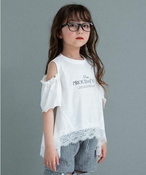 BRANSHES(ブランシェス)の「【WEB限定】ハンカチーフヘム裾肩あきTシャツ(Tシャツ/カットソー・キッズ・ブルーグレー/オフホワイト・100/120/110/140/150/130)」の8枚目の写真