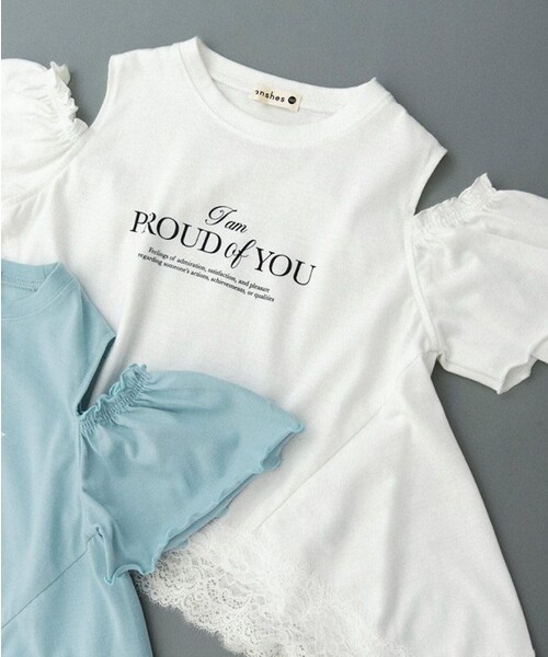 BRANSHES(ブランシェス)の「【WEB限定】ハンカチーフヘム裾肩あきTシャツ(Tシャツ/カットソー・キッズ・ブルーグレー/オフホワイト・100/120/110/140/150/130)」の9枚目の写真