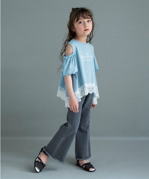 BRANSHES(ブランシェス)の「【WEB限定】ハンカチーフヘム裾肩あきTシャツ(Tシャツ/カットソー・キッズ・ブルーグレー/オフホワイト・100/120/110/140/150/130)」の17枚目の写真