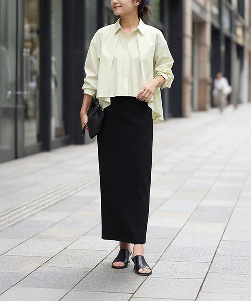 STYLE DELI(スタイルデリ)の「【selection】ストライプ柄立体タックショートシャツ(シャツ/ブラウス・レディース・イエロー/ブルー/ホワイト・FREE)」の8枚目の写真