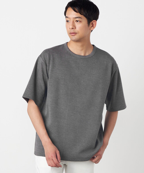 COMME CA ISM(コムサイズム)の「チェックジャガードTシャツ(Tシャツ/カットソー・メンズ・ライトグレー/ホワイト/ブルー/チャコール・LARGE/MEDIUM)」の4枚目の写真
