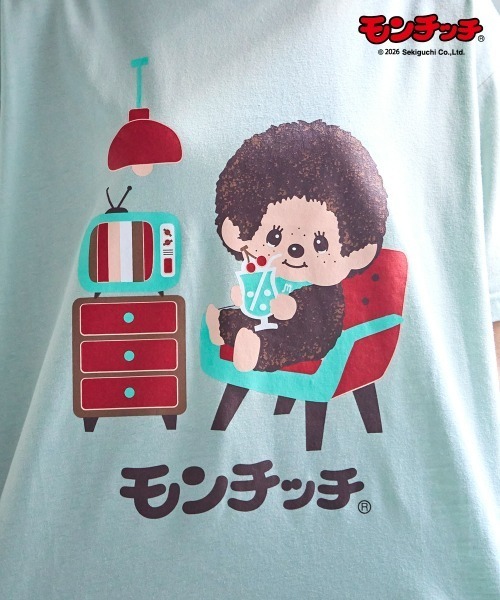 SMILE LAND(スマイルランド)の「<大きいサイズ>【モンチッチ】プリントTシャツ(Tシャツ/カットソー・レディース・ブラック/オフホワイト/杢グレー/グリーン系・L/LL/3L/4L/5L)」の14枚目の写真