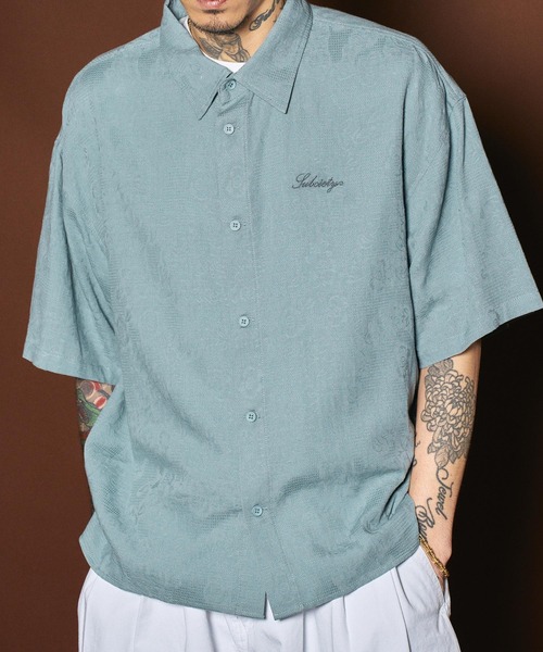 Subciety(サブサエティ)の「Flower jacquard shirt(シャツ/ブラウス・メンズ・イエロー/ミント/ブラック・SMALL/X-LARGE/LARGE/MEDIUM)」の2枚目の写真