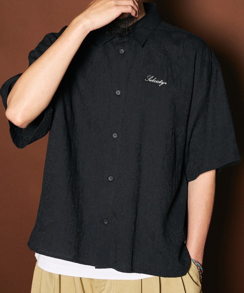 Subciety(サブサエティ)の「Flower jacquard shirt(シャツ/ブラウス・メンズ・イエロー/ミント/ブラック・SMALL/X-LARGE/LARGE/MEDIUM)」の1枚目の写真