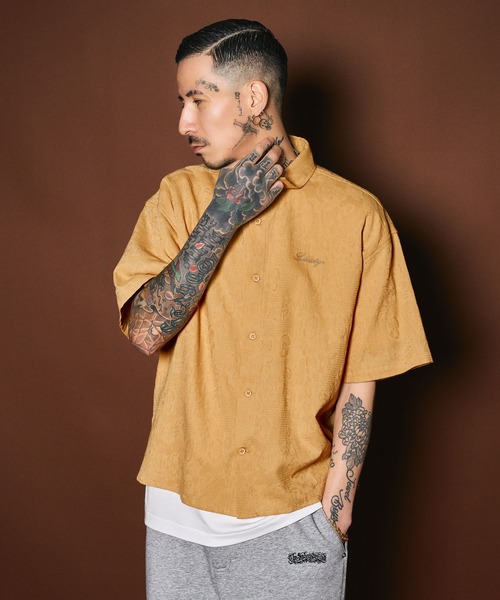 Subciety(サブサエティ)の「Flower jacquard shirt(シャツ/ブラウス・メンズ・イエロー/ミント/ブラック・SMALL/X-LARGE/LARGE/MEDIUM)」の4枚目の写真
