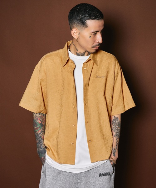 Subciety(サブサエティ)の「Flower jacquard shirt(シャツ/ブラウス・メンズ・イエロー/ミント/ブラック・SMALL/X-LARGE/LARGE/MEDIUM)」の6枚目の写真