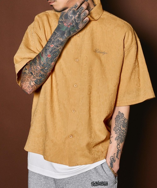Subciety(サブサエティ)の「Flower jacquard shirt(シャツ/ブラウス・メンズ・イエロー/ミント/ブラック・SMALL/X-LARGE/LARGE/MEDIUM)」の7枚目の写真