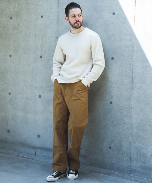 MR.OLIVE（ミスターオリーブ）の「RUGGED DOUBLE YARN WAFFLE / OUTRIDER CREW JERSEY /M263112（Tシャツ/カットソー・メンズ・ブラック/ナチュラル・MEDIUM/LARGE）」の3枚目の写真