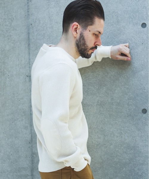 MR.OLIVE（ミスターオリーブ）の「RUGGED DOUBLE YARN WAFFLE / OUTRIDER CREW JERSEY /M263112（Tシャツ/カットソー・メンズ・ブラック/ナチュラル・MEDIUM/LARGE）」の4枚目の写真