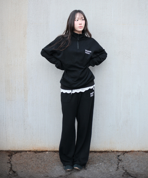 MASMARULEZ APPAREL(マスマルールズ アパレル)の「Textured Waffle Sweatpants_2 Colors(スウェットパンツ・レディース・ブラック/ネイビー・M size/L size)」の6枚目の写真