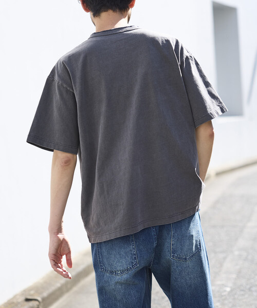 FREAK'S STORE(フリークスストア)の「HEAVY WEIGHT/ヘビーウェイト ピグメント ショートスリーブ ヘンリーネック Tシャツ/10.5オンス(Tシャツ/カットソー・メンズ・チャコールグレー/オリーブ/ピンク/ブラウン・LARGE/MEDIUM/SMALL)」の10枚目の写真
