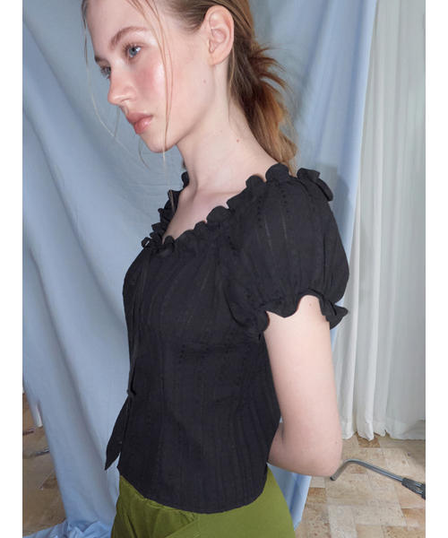 ETMON(エトモン)の「Frill Neck Strap Blouse, Black(シャツ/ブラウス・レディース・その他・MEDIUM/SMALL)」の3枚目の写真