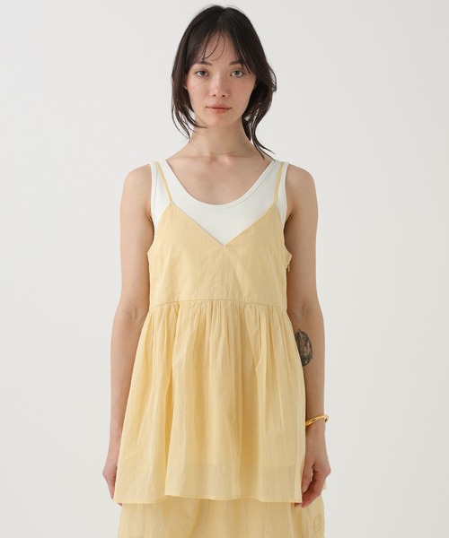 Marilyn Moon(マリリンムーン)の「【MARILYN MOON】<別注>オーガンキャミ(キャミソール・レディース・イエロー/キャメル・フリー)」の18枚目の写真