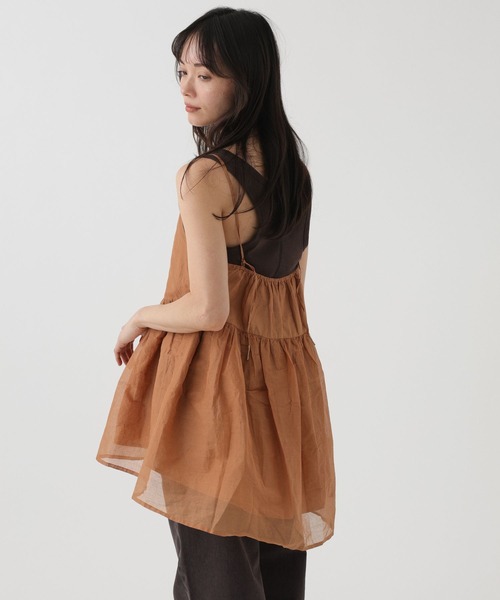 Marilyn Moon(マリリンムーン)の「【MARILYN MOON】<別注>オーガンキャミ(キャミソール・レディース・イエロー/キャメル・フリー)」の11枚目の写真