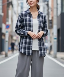 【羽織り・1枚着】オーバーサイズチェックシャツ/3色展開 大人カジュアル きれいめ