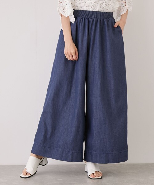 Jayro（ジャイロ）の「スラブデニムロングワイドパンツ（デニムパンツ・レディース・チャコールグレー/ブルー系その他4/ネイビー/ブラック・M）」の4枚目の写真