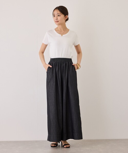 Jayro（ジャイロ）の「スラブデニムロングワイドパンツ（デニムパンツ・レディース・チャコールグレー/ブルー系その他4/ネイビー/ブラック・M）」の14枚目の写真