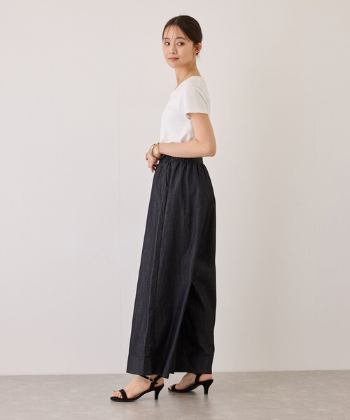 Jayro（ジャイロ）の「スラブデニムロングワイドパンツ（デニムパンツ・レディース・チャコールグレー/ブルー系その他4/ネイビー/ブラック・M）」の15枚目の写真