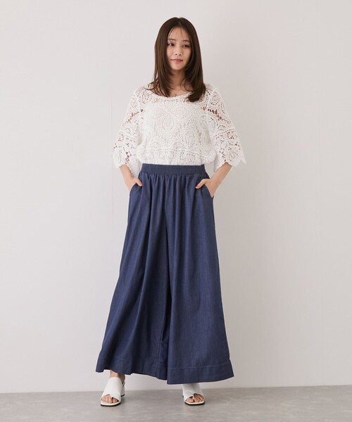 Jayro（ジャイロ）の「スラブデニムロングワイドパンツ（デニムパンツ・レディース・チャコールグレー/ブルー系その他4/ネイビー/ブラック・M）」の21枚目の写真