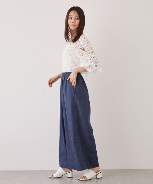Jayro（ジャイロ）の「スラブデニムロングワイドパンツ（デニムパンツ・レディース・チャコールグレー/ブルー系その他4/ネイビー/ブラック・M）」の22枚目の写真