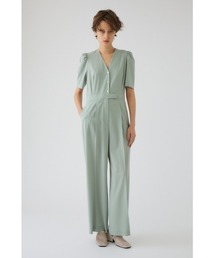 Puff sleeve solid jumpsuit パフスリーブ ソリッド ジャンプスーツ
