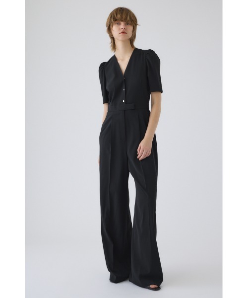 Puff sleeve solid jumpsuit パフスリーブ ソリッド ジャンプスーツ