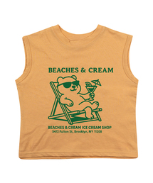 バカンスベア 袖なしTシャツ-マスタード