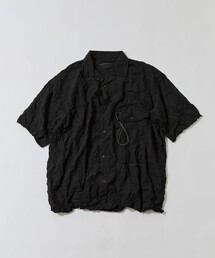 【and wander/アンドワンダー】washer pleated open SS shirt